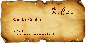 Karda Csaba névjegykártya
