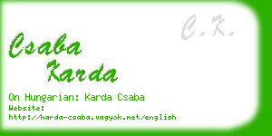 csaba karda business card